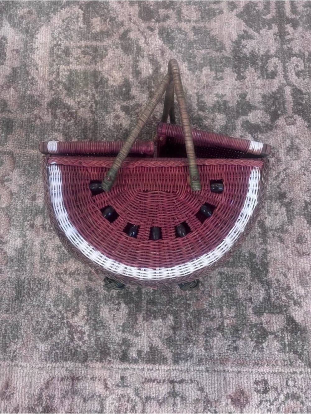 Vintage Watermelon Picnic Basket